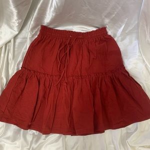red stretchy skirt